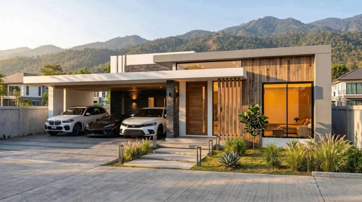 Luxury pool villa in #HangDong with panoramic mountain views