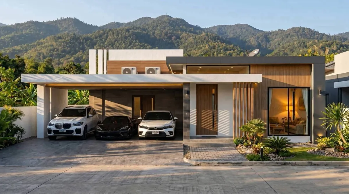 Luxury pool villa in #HangDong with panoramic mountain views